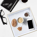 Spsyrine Decorative Tray, 13" Plastic Square Coffee Table Tray with Handles for Living Room, Ottoman, Bathroom Decor by CozyNest Decor