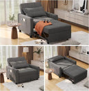 Noelse Convertible Futon Sofa Bed, 3-in-1 Multi-Functional Sleeper Chair Bed, Adjustable Backrest Recliner with Modern Linen Fabric for Living Room Bedroom Apartment Small Space, Dark Grey by CozyNest Decor