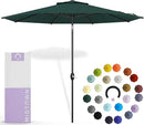 Midtown Umbrellas 10-Year-No-Fade - 9 Ft - UV Proof Forest Green Polyester Fabric - Umbrella Outdoor Patio, Auto-Tilt Aluminum Frame Patio Umbrella for Garden, Pool & Deck - Black Pole by GreenHaven Gardens