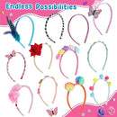 Headband Making Kit for Girls, DIY Hair Accessories Craft Set Make 12+ Fashion Headbands for Kids 5-12, Art Supplies with Ribbons & Charms, 5 Year Old Girl Birthday Gift Ideas, Girls Fashion Gift by TinyTreasures Baby Boutique