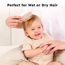 Yoofoss 4 Piece Baby Hair Brush and Comb Set，Wooden Baby Hair Brush with Natural Ultra Soft Goat Hair, Baby Comb Set for Boy, Girl - Pink by TinyTreasures Baby Boutique