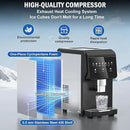 Nugget Ice Maker Countertop, 50LBS/Day with 5LBS Storage Bin, Water Dispenser Countertop Ice Maker Machine Stainless Steel, Soft Chewable Pellet Ice Machine for Home Bar Kitchen Office, Self-Cleaning by CozyNest Decor