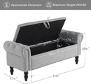 Furniliving 51” Bedroom Bench, End of Bed Bench with Button-Tufted Large Upholstered Storage Bench Ottoman Linen Window Benches with Storage Shoe Cabinet, for Bedroom, Entryway, Closet, Grey by CozyNest Decor