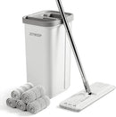 JOYMOOP Mop and Bucket with Wringer Set, Hands Free Flat Floor Mop and Bucket, with 5 Washable Microfiber Pads, Wet and Dry Use, Floor Cleaning System by CozyNest Decor