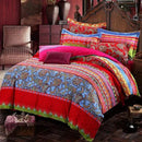 ABREEZE Bohemian Duvet Cover Set Colorful Red Boho Retro Bedding Set Damask Paisley Cotton Duvet Cover Tribal Reversible Bedding Exotic Style Comforter Cover 3-Piece Full by CozyNest Decor
