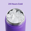 Insulated Water Bottle with Straw Stainless Steel Water Bottle, Leak-Proof, BPA-Free, Double Wall Vacuum Keeps Cold for 24 Hours for Sports, Travel, School (18 oz, Violet) by CozyNest Decor