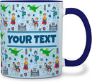 Personalized Mug for Kids - Princes - Custom Name/Text, Ceramic Hot Chocolate/Cocoa/Coffee Cup for Boys, Birthday/Christmas/Holiday Gift - 11 oz, Navy Blue Handle by TinyTreasures Baby Boutique