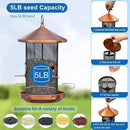 Large Bird Feeders for Outside: 12.6inch Metal for Outdoors Hanging with Copper for Garden Yard Outside Decor Cardinal Finch - Gardening Gifts for Women Men by CozyNest Decor