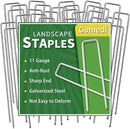 Landscape Staples 12 Inch 60 Pack, Garden Stakes Galvanized Garden Staples 11 Gauge, Plant Cover Stakes for Lawn Weed Barrier by CozyNest Decor