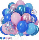 Pink and Blue Balloons 12 Inch Pastel Metallic Blue Baby Light Pink Chrome Latex Balloon Confetti Balloon for Kids Girls Hawaiian Summer Gender Reveal Wedding Birthday Baby Shower Party Decor by CozyNest Decor