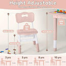 Toddler Table and Chair Set, Height Adjustable-Upgrade Kids Table and 2 Chairs for Ages 3-8, Multi-Activity Toddler Play Table with Graffiti Desktop for Home/Daycare/Classroom by CozyNest Decor