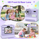 Instant Camera, Instant Print Camera for Kids with 1080P Videos, Front Rear Dual Selfie, 3 Rolls Print Paper & 32GB SD Cards, Christmas Birthday Gifts for Girls Age 3-12 by TinyTreasures Baby Boutique