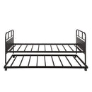 Twin Size Daybed Platform Bed Frame With Trundle Built In Casters - Black by HouseOfZazla