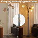 Rattan Floor Lamp for Living Room, 72 Inch Tall Boho Floor Lamp with Rotary Switch, 3 Light Arc lamp with Wicker Shade for Coastal,Bohemian,Rustic,Beach Tree,Farmhouse Standing Lamp by CozyNest Decor