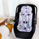 Infant Car Seat Insert and Strap Covers, Very Soft Car Seat Head Support Baby Girl Boy, Reversible Newborn Carseat Insert Cushion Fits for Stroller, Baby Swing, Bouncer (Purple Floral) by TinyTreasures Baby Boutique