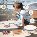 LOOIKOOS Toddler Musical Instruments Montessori Natural Wooden Percussion Instruments for Kids Preschool Educational Musical Toys Set for Boys and Girls with Storage Bag by TinyTreasures Baby Boutique