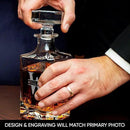 Personalized Whiskey Decanter Set with 4 Glasses and Custom Wood Box - 9 Design Options - Bourbon Glass Set by CozyNest Decor