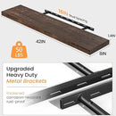 Fun Memories Solid Elm Wood Floating Shelves, 42 Inch Floating Shelves for Wall, Rustic Wooden Shelf Wall Mounted with Invisible Heavy-Duty Bracket for Books, Bathroom, Kitchen, Walnut Finish by CozyNest Decor