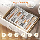 Lifewit Utensil Organizer for Kitchen Drawer, Expandable Cooking Utensil Tray, Bamboo Cutlery Silverware Flatware Holder, Adjustable Spatula Tools and Gadgets Storage Divider, Large, White by CozyNest Decor
