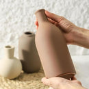 Ceramic Vases Set of 3, Modern Neutral Rustic Farmhouse Home Decor Pottery Pampas Decoration for Living Room, Table, Bathroom, Bedroom, Entryway - Brown by CozyNest Decor