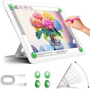 Zocelight Rechargeable A4 Light Pad with Built-in Stand,Super Bright Magnetic Light Box For Tracing,Wireless Diamond Art Light Board with Side Buttons,Light Table for Diamond Painting,Sketching(White) by TinyTreasures Baby Boutique