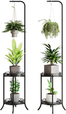 COPREE 2-tier Hanging Plant Stand 2 Pack, Space-Saving Iron Planter Shelves Flower Pot Organizer Rack Multiple Flower Pot Display Holder Shelf Indoor Outdoor Heavy Duty Planter Shelving Unit by GreenHaven Gardens