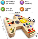 Toddler Montessori Busy Board - Wooden Educational Toy with Lights, Switches, Compass, Relay, Spinner - Sensory Board - Preschool Motor Skills Learning Activities - Christmas & Birthday Gift by TinyTreasures Baby Boutique