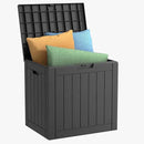 Vixzen 30 Gallon Resin Deck Box - Lockable Outdoor Storage for Patio Cushions, Garden Tools, Pool Supplies，Black by CozyNest Decor