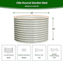 Olle 32" Tall, Raised Beds for Gardening Galvanized Raised Garden Beds Round Garden Bed Metal Flower Bed Outdoor, Backyard Garden Planter Box, Ivory by GreenHaven Gardens