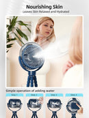 Misting Stroller Fan, 6000mAh Battery Operated Portable Fan with Light & 360° Pivoting, Personal Cooling Fans with Flexible Tripod for Baby, Office, Travel,Treadmill,Outdoors (Dark Blue) by TinyTreasures Baby Boutique