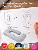 Momcozy Pregnancy Pillows with Cooling Cover, U-Shaped Full Body Maternity Pillow for Side Sleepers 57 Inch - Support for Back, Hip, Belly, Legs for Pregnant Women by TinyTreasures Baby Boutique
