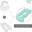 MOON PARK Pregnancy Pillows for Sleeping - U Shaped Full Body Maternity Pillow with Removable Cover - Support for Back, Legs, Belly, HIPS - 57 Inch Pregnancy Pillow for Women - Turquoise by TinyTreasures Baby Boutique
