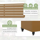 Casaphoria Metal Raised Garden Bed with Trellis and Wheels, 72"x47"x16" Planter Box for Climbing Plants, Vegetables & Vines, Features Drainage Holes and Privacy Screen (Brown-Louvered) by GreenHaven Gardens