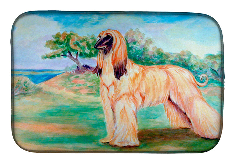 Afghan Hound Dish Drying Mat – Absorbent, Artistic Kitchen Essentials 7138DDM