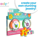 Ooly Creatibles Air Dry Clay Jewelry Kit for Kids, DIY Art Jewelry Making Kit with 6 Clay Colors, Beads, Shaping Tool, and Elastic Yarn, Non-Toxic Summer Crafts for Kids Ages 6 and Up by TinyTreasures Baby Boutique