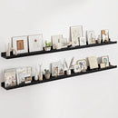 Floating Picture Ledge Shelves 72 Inch Solid Oak Wood Set of 2, Rustic Wall Storage Shelves with Lip, Kids Bookshelf, Photo & Picture Ledge Shelves for Bedroom, Living Room, Kitchen by CozyNest Decor