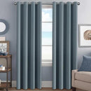 H.VERSAILTEX Stone Blue Blackout Curtains for Bedroom/Living Room 84 Inch Length 2 Panels Set - Thermal Insulated Room Darkening Grommet Top Blue Curtains(52 by 84 - Inch,Stone Blue) by CozyNest Decor