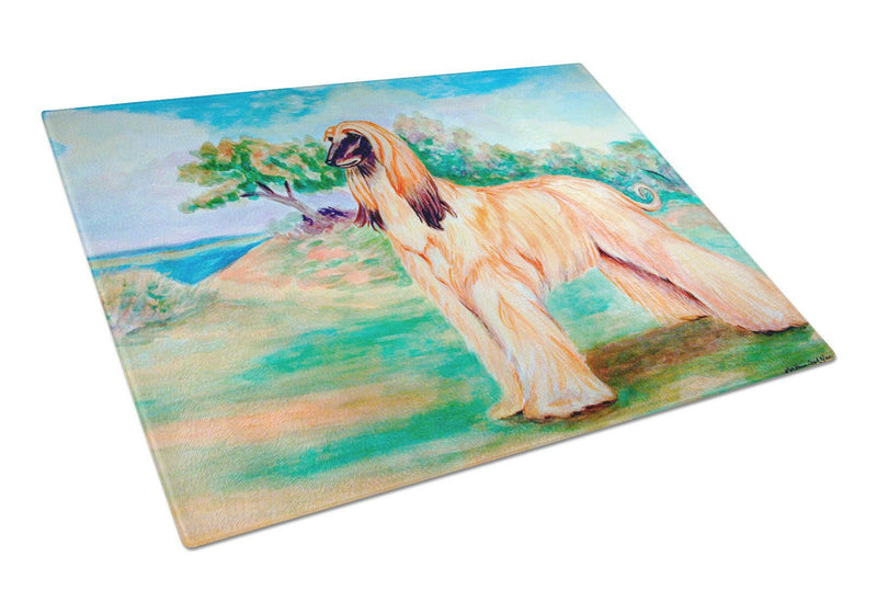 Afghan Hound Glass Cutting Board Large