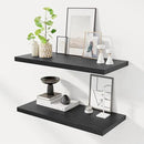 30" Floating Shelves for Wall, 12" Deep Slim Black Floating Shelves, Wall-Mounted Shelves for Bedroom, Living Room, Kitchen, Bathroom - Set of 2 by CozyNest Decor