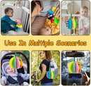 8-in-1 Sensory Balls for Infant Toddlers,Rainbow Fabric Baby Toy for Sensory Development,Montessori Toys for Babies 6-12 Months,8 Different Sensory Tactile Textures with Crinkle Rattle Squeakers by TinyTreasures Baby Boutique