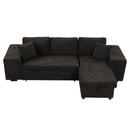 Modern L-Shape 3 Seat Reversible Sectional Couch, Pull Out Sleeper Sofa With Storage Chaise And 2 Stools For Living Room Furniture Set by HouseOfZazla