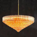 30" Modern Dining Room Chandeliers, 13-Light Amber Crystal Chandeliers, Dimmable Blown Glass Chandelier for Living Room, Round Glod Large Chandelier for High Ceiling, Bedroom, Entryway, Staircase by CozyNest Decor