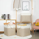 Bidtakay Extra Large Storage Baskets for Organizing 17x12x15.1 inch 3-Pack Fabric Closet Organizers Storage Bins with Handles Foldable Storage Baskets for Shelves Clothes XL-White&Beige by TinyTreasures Baby Boutique
