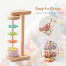 WOODEN TEETHER Wooden Soothing Rain Stick with Handle for 12 Months+ Babies Montessori Musical Baby Rattle Toys Calming Rainmaker for Early Sensory Development & Home Play by TinyTreasures Baby Boutique