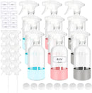 9 PACK/16 OZ Glass Spray Bottles with Upgraded Adjustable Spray Nozzle, Refillable Containers with Silicone Sleeve, Spray Bottle for Hair&Cleaning Solutions&Essential Oils-Pink Blue Gray by GreenHaven Gardens