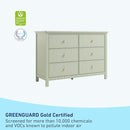 Graco Sasha 6 Drawer Dresser (Sage) – GREENGUARD Gold Certified, Wood Storage for Nursery or Kids’ Room, Safe Interlocking Drawer System & Easy Assembly with Pre-Installed Tracks by TinyTreasures Baby Boutique