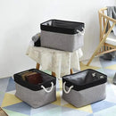 TheWarmHome Collapsible Storage Bin for Shelves - 16x12x8 inch Large 3 Pack Storage Basket for Organizing with Rope, Fabric Storage Cubes for Organizer Toy Cloth Gift Closet (Black & Grey) by CozyNest Decor