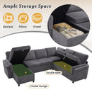 Convertible U-Shaped Sectional Sofa Bed With USB Ports And Storage by HouseOfZazla