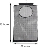 ALYER Breathable Mesh Laundry Hamper,Foldable Hanging Closet Storage Basket,Portable Space Saving Dirty Clothes Bag (Black) by CozyNest Decor