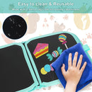 Erasable Doodle Set for Kids - Reusable Magic Drawing Book with 12 Watercolor Pens 14 Page Drawing, Road Trip Car Game Writing Painting Set for Boys and Girls (Foxes) by TinyTreasures Baby Boutique